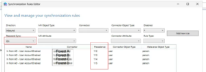 Synchronization rules Editor In from AD